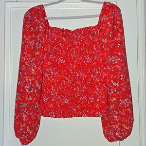 Amazon Floral Red Women's Blouse